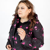 Softshell mētelis ar rozā ziedu rakstu