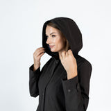 Svārku softshell mētelis melnā krāsā