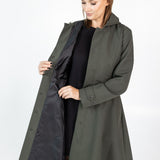 Svārku softshell mētelis - haki krāsā