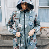Softshell mētelis ar ziedu rakstu – Gaiši zaļs (Pieejams uzreiz)