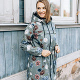 Softshell mētelis ar ziedu rakstu – Gaiši zaļs (Pieejams uzreiz)