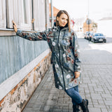 Softshell mētelis ar ziedu rakstu – Gaiši zaļs (Pieejams uzreiz)