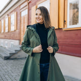 Svārku softshell mētelis - smaragdzaļa krāsā