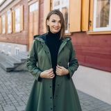 Svārku softshell mētelis - smaragdzaļa krāsā