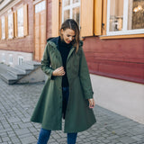 Svārku softshell mētelis - sūnu zaļā krāsā