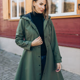 Svārku softshell mētelis - sūnu zaļā krāsā