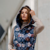 Softshell veste ar ziedu rakstu – Tumši zila