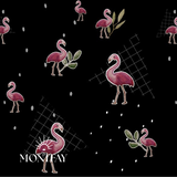 Flamingo uz melna fona