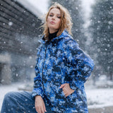 Montfay īsā ziemas softshell jaka – zils kamuflāžas raksts