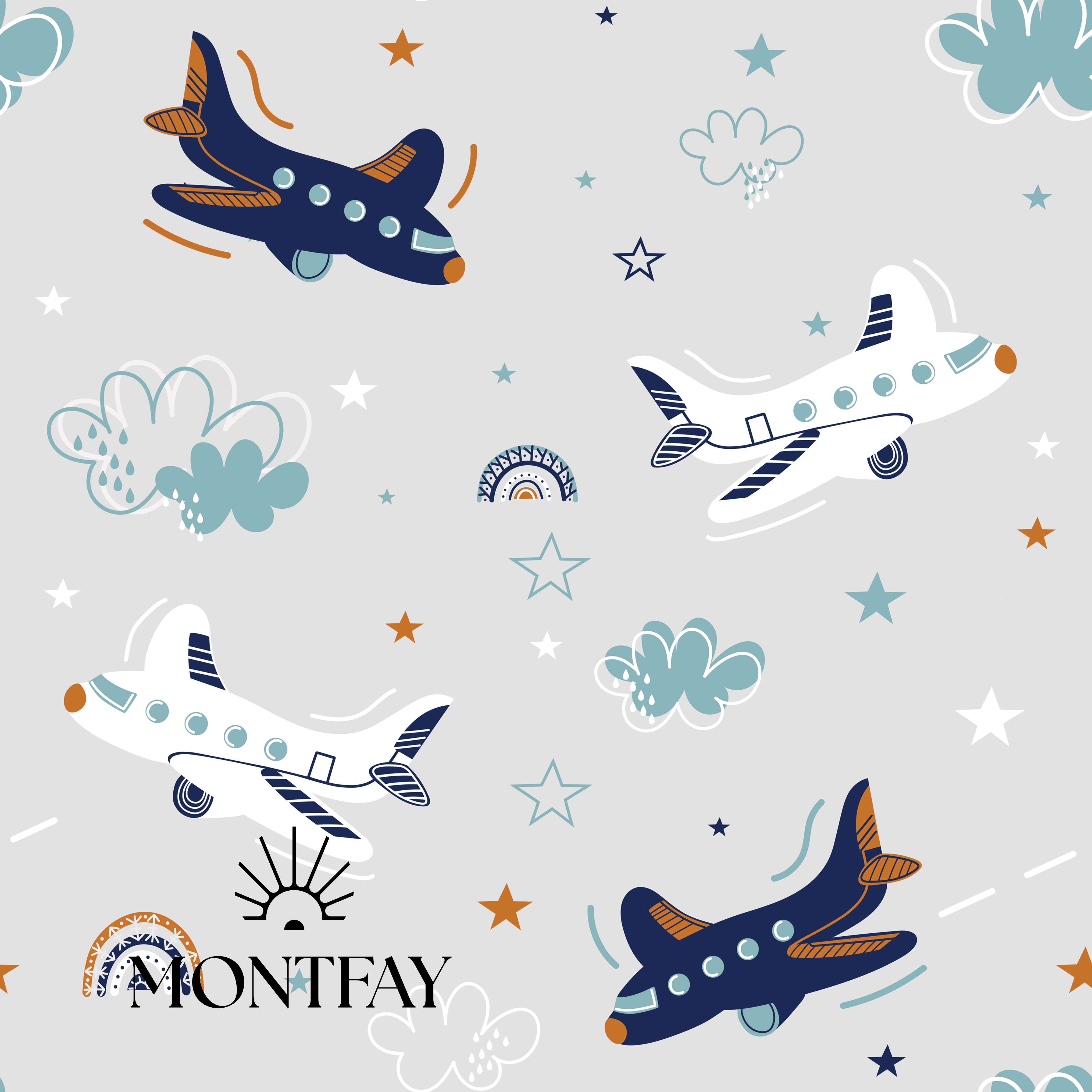Planes on a gray background
