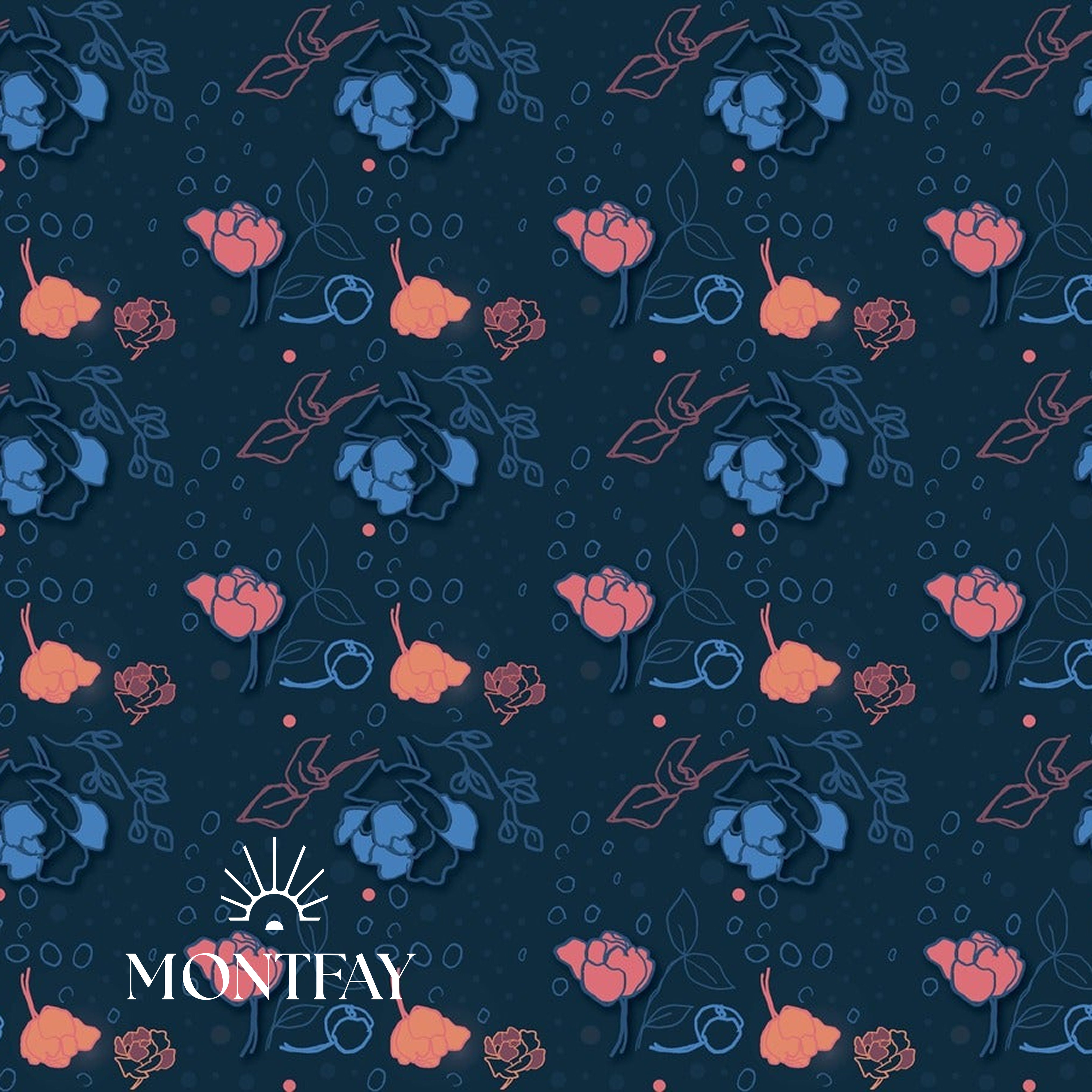 Peonies navy