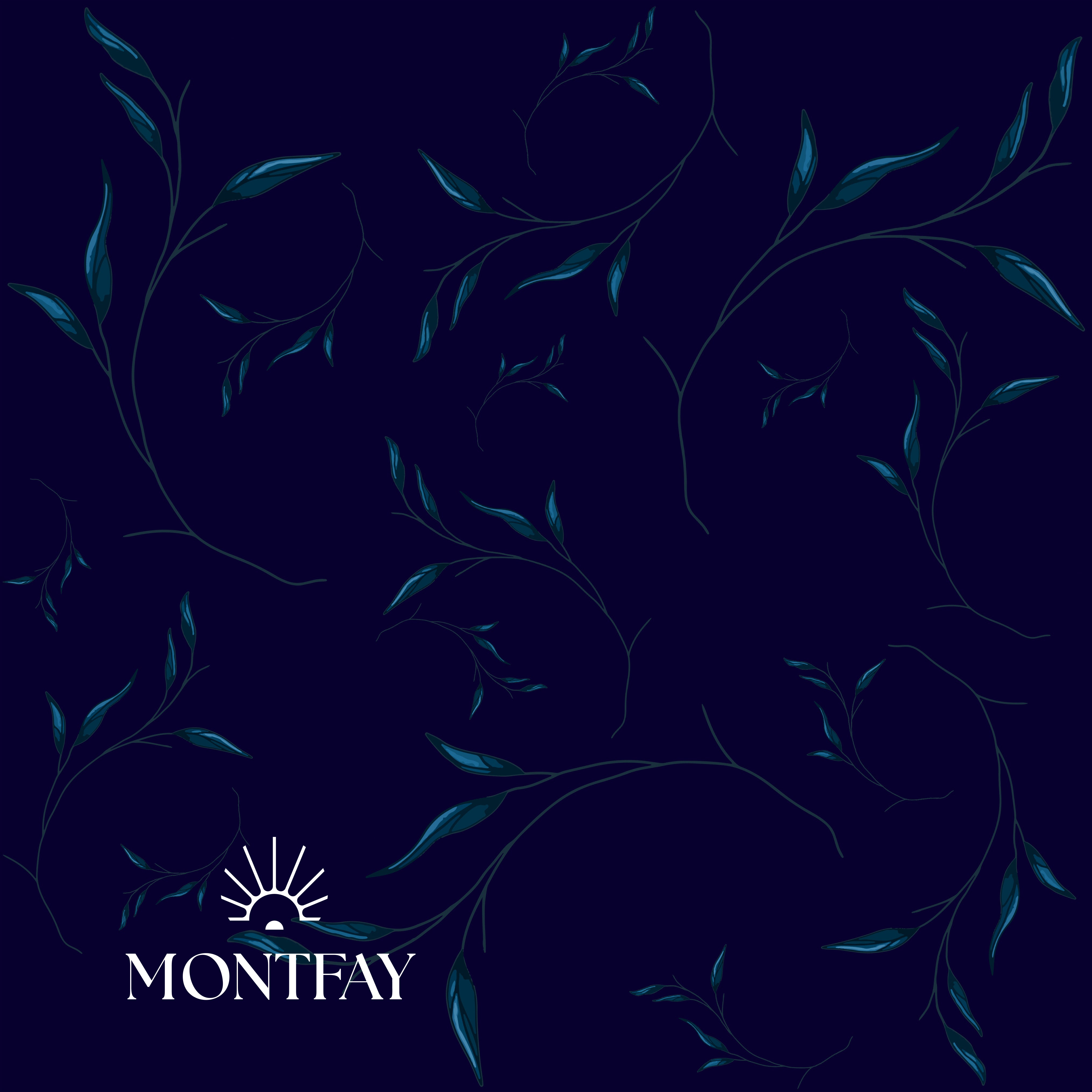 Spring Leafs Navy